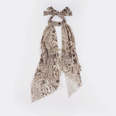 Leopard Print Deep Halter V-Neck Irregular Hem Top