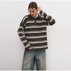 Paneled Horizontal Stripe Knitted Pullover