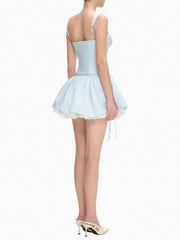 Blue Bow Tutu Mini Dress