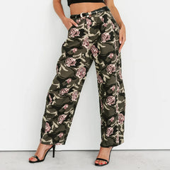 Camo Rose High Waist Denim Pants