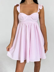 Floral Strap Babydoll Short Dress