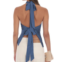 Satin Halter Tank Top
