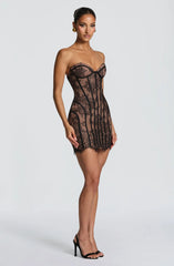 Lace Bodycon Bustier Strapless Mini Dress
