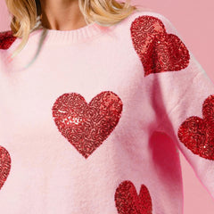 Sequin Heart Sweater