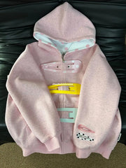 Large Hairclip Zipper Hoddie