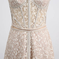 Mesh Floral Embroidery Spaghetti Strap Maxi Dress