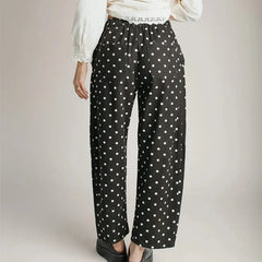 Polka Dot High Waist Multi Pocket Cargo Pants