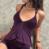 Halter Ruched Crop Top