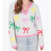 Bow Embroidery Sweater