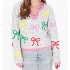 Bow Embroidery Sweater