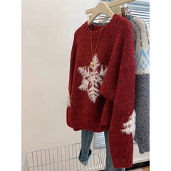 Christmas Snowflake Red Sweater