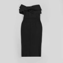 Strapless Bandage Off-shoulder Midi Dress