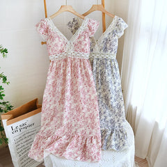 Floral Print Sleeveless Nightgown
