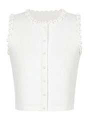 Colorblock Round Neck Sleeveless Top And High Waist Mini Skirt Set