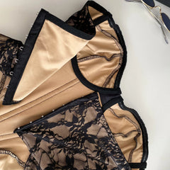 Black Lace Strapless Corset Top