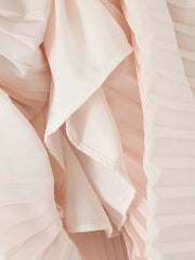 White Strapless Pleated Maxi Dress