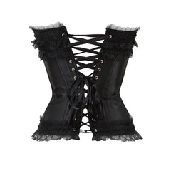 Satin Bow Lace Strapless Corset Top