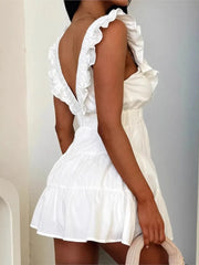 Ruffle Sleeveless Mini Dress