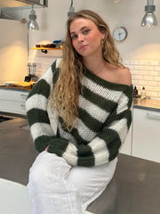 Striped Crew Neck Knit Sweater