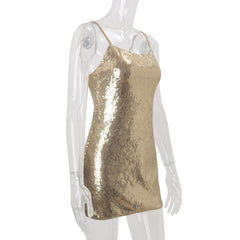 Gold Sequin Cami Mini Dress