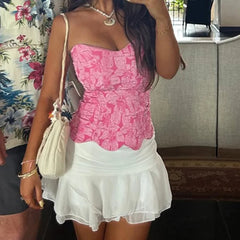 Floral Texture Tube Top