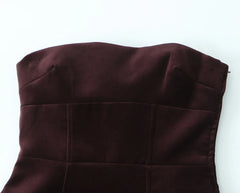 Velvet Strapless Bow Mini Dress