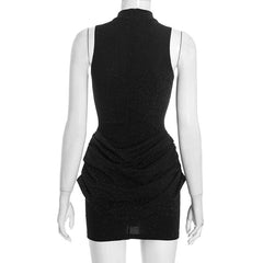 Glitter Ruched Mini Tank Dress
