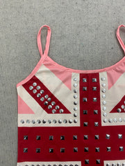 Flag Print Studded Cami Top