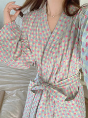Printed Long Sleeve Night Gown Robe