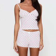 Printed Cami Top and Elastic Shorts Set