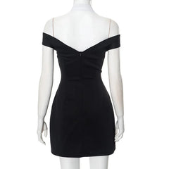 Black and White Halterneck Gold Button Mini Dress