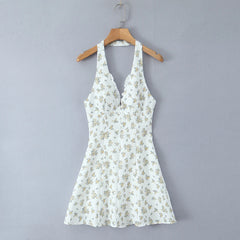 Printed Halter Mini Dress