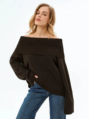 Off Shoulder Knit Sweater