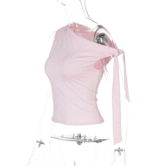 Off-Shoulder Tie-Up Top - Regular Fit