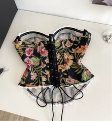 Floral patterned corset back view