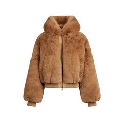 Faux Fur Zipper Hooded Jacket