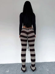 Knitted Low Waist Drawstring Pants