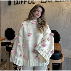 Rose Embellished Sweater