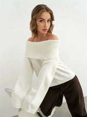Off Shoulder Knit Sweater
