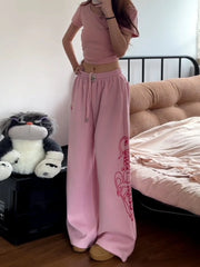Pink Printed Sweatpants