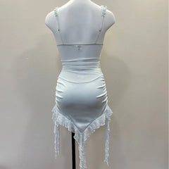 Lace Ruffle Hem Ruched Night Dress