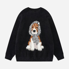 Cartoon Dog Jacquard Sweater
