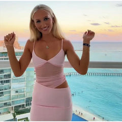 Mesh Strap Maxi Dress