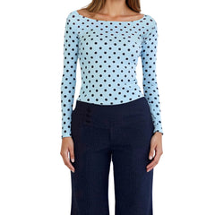 Long Sleeve Polka Dot Top