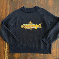 Round Neck Fish Print Knitwear Pullover