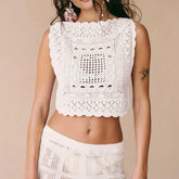 Knit Embroidered Square Top