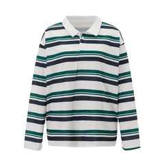 Striped Collared Rugby Sweatshirt