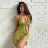 Ruched Strappy Mini Dress