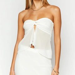 Floral Print Mesh Bandeau Top