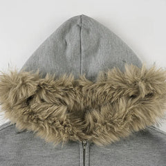 Furr Trim Crop Hoodie